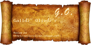 Galló Olivér névjegykártya